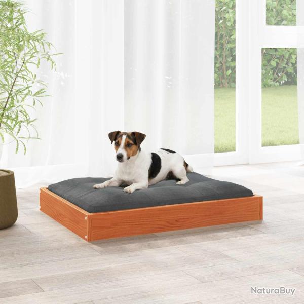 Lit pour Chien Cire marron 72 x 54 x 9 cm Bois de Pin Massif