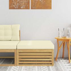 Pouf d'Ext&eacute;rieur Bois d'Acacia Massif Blanc