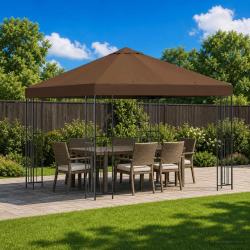 Pavillon 3 x 3 m Marron Polyester et Acier 190 gsm