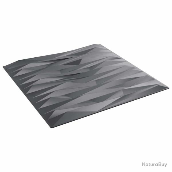 Panneaux muraux 12 pcs Gris pierre 50 x 50 cm Mousse XPS