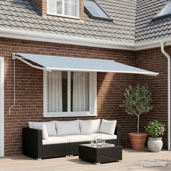 Toile de rechange pour auvent Bleu et Blanc 400 � 350 cm