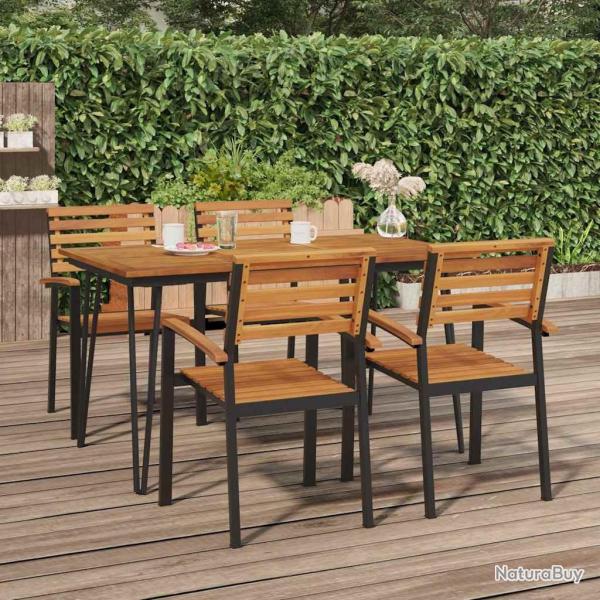 Table de jardin avec pieds �pingle � cheveux 140x80x75cm acacia