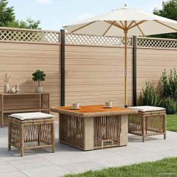 Ensemble de salle &agrave; manger pour jardin 3 pcs Beige et cr&egrave;me