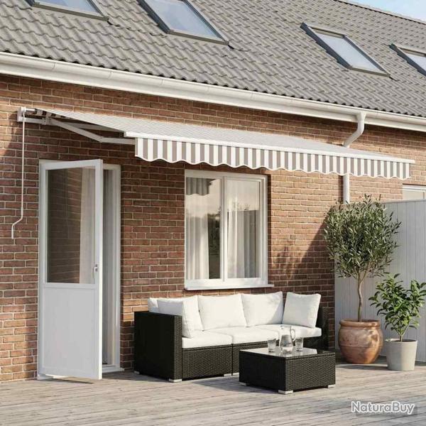 Toile de rechange pour auvent Gris clair et blanc 6 � 3,5 m