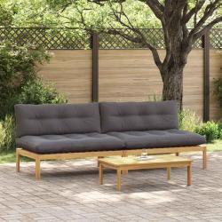Unit&eacute; de canap&eacute; du milieu Acacia Clair et Gris Fonc&eacute;