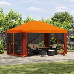 Abri de jardin avec parois 4 &times; 3 m Orange Polyester et Acier