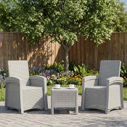 Chaise de jardin inclinable imitant le rotin 2 pcs Blanc PP