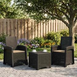 Chaise de jardin inclinable imitant le rotin 2 pcs PP