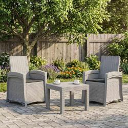 Chaise de jardin inclinable imitant le rotin 2 pcs PP