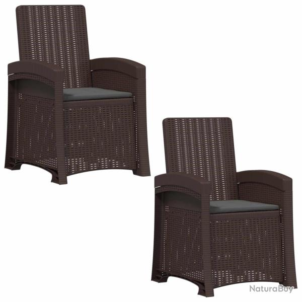 Chaise de jardin inclinable imitant le rotin 2 pcs PP