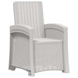 Chaise de jardin inclinable imitant le rotin Blanc PP