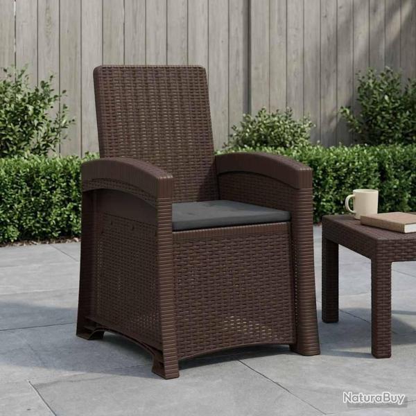 Chaise de jardin inclinable imitant le rotin PP
