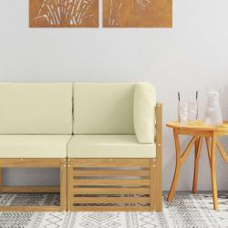Canap&eacute; d'angle ext&eacute;rieur Bois d'Acacia Massif Blanc