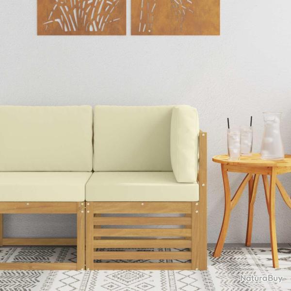 Canap� d'angle ext�rieur Bois d'Acacia Massif Blanc