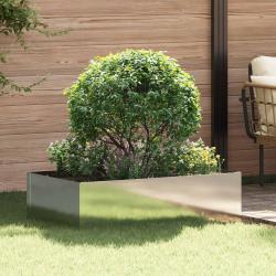 Bordure de Pelouse 100 x 60 x 35 cm Acier Argent&eacute;