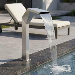 Chute d'eau de Piscine Acier inoxydable 50 x 30 x 90 cm Argent&eacute;