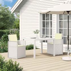 Chaises de jardin salle &agrave; manger 2 pcs Blanc et cr&egrave;me PP