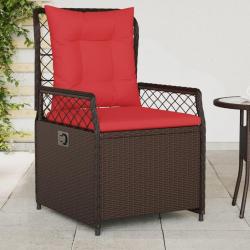Chaises de jardin inclinables lot de 2 marron r&eacute;sine tress&eacute;e