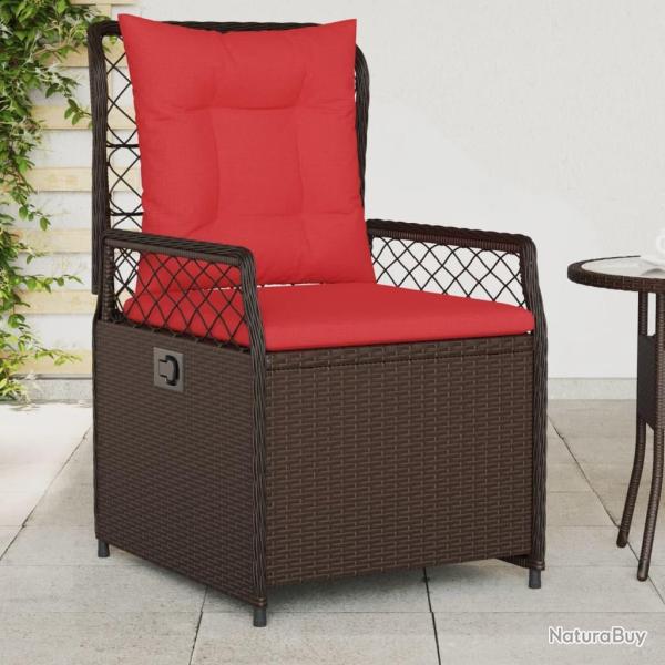 Chaises de jardin inclinables lot de 2 marron r�sine tress�e
