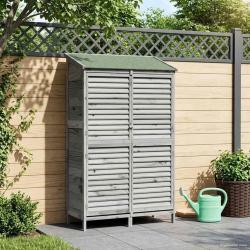 Abri de jardin Gris 106 x 56 x 176,5 cm Bois de Sapin Massif