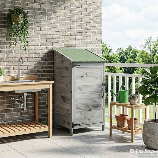 Abri de jardin Gris 59 x 56 x 113,5 cm Bois de Sapin Massif
