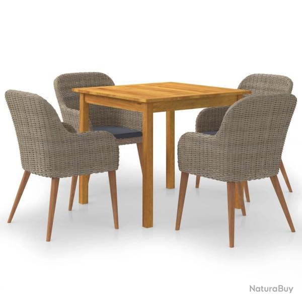 Ensemble � manger de jardin 5 pcs Marron