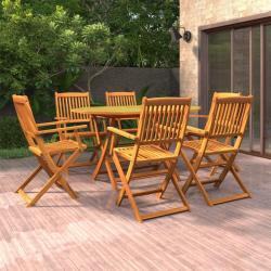 Ensemble &agrave; manger de jardin 7 pcs Bois d'acacia massif