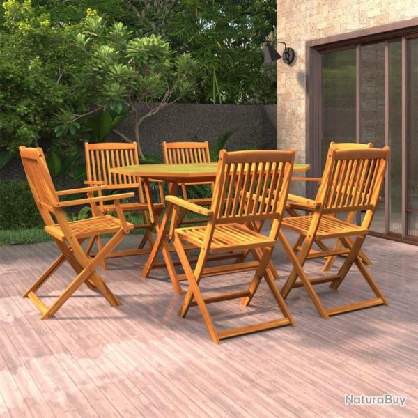 Ensemble � manger de jardin 7 pcs Bois d'acacia massif