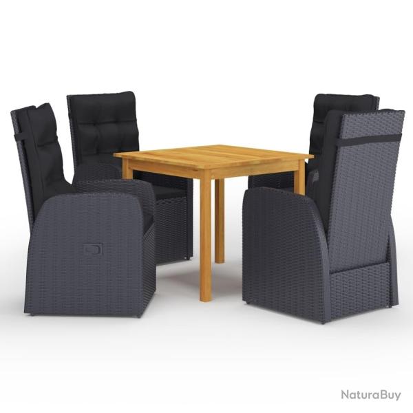 Ensemble � manger de jardin 5 pcs Noir
