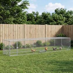 Enclos pour Poules Argent&eacute; 500 x 100 x 100 cm Acier galvanis&eacute;