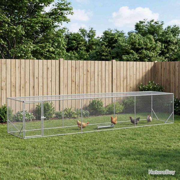 Enclos pour Poules Argent� 500 x 100 x 100 cm Acier galvanis�