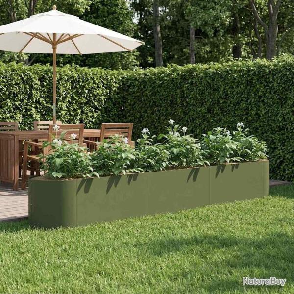 Jardin sur�lev� Vert olive 300 x 40 x 40 cm Acier
