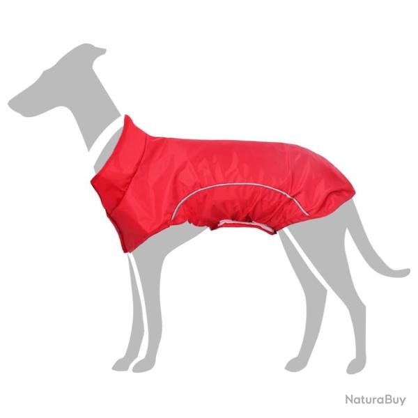 Imperm�able pour chien avec bandes r�fl�chissantes en polyester rouge taille 4XL
