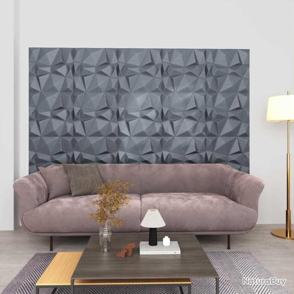 Panneaux muraux 12 pcs Gris Diamant 50 x 50 cm Mousse XPS