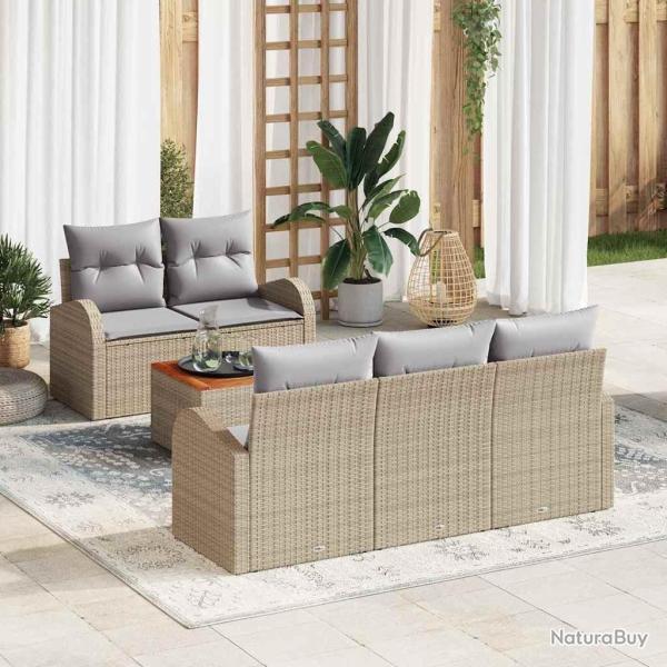 Ensemble de canap� de jardin 6 pcs Beige et Gris clair
