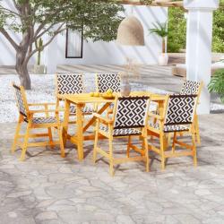 Ensemble &agrave; manger de jardin 7 pcs Bois d'acacia solide