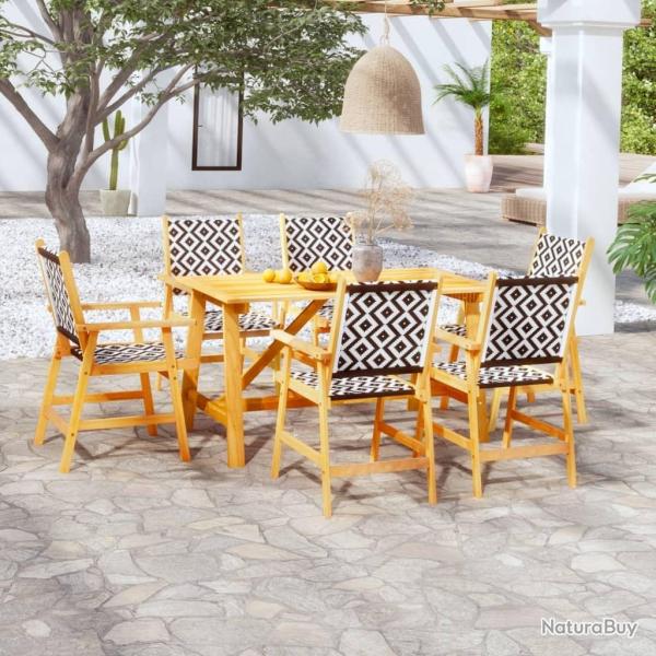 Ensemble � manger de jardin 7 pcs Bois d'acacia solide