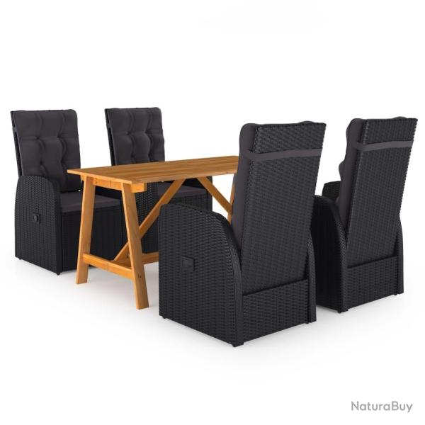 Ensemble � manger de jardin 5 pcs Noir
