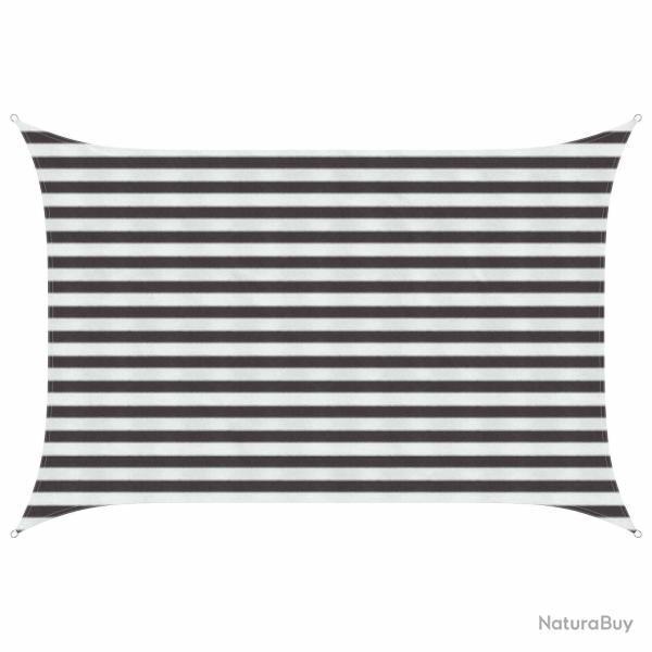 Voile d'ombre Anthracite et blanc 2 x 2,5 m HDPE