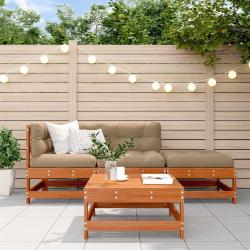 Ensemble de salon de jardin 4 pcs Brun cire Bois de pin massif