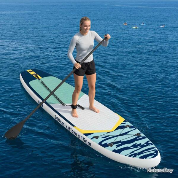 Planche de Paddle Gonflable APEX 366 x 81 x 15 cm Bleu pour