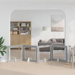 Porte de chien pliable avec supports 4 pcs Sonoma gris 401 cm