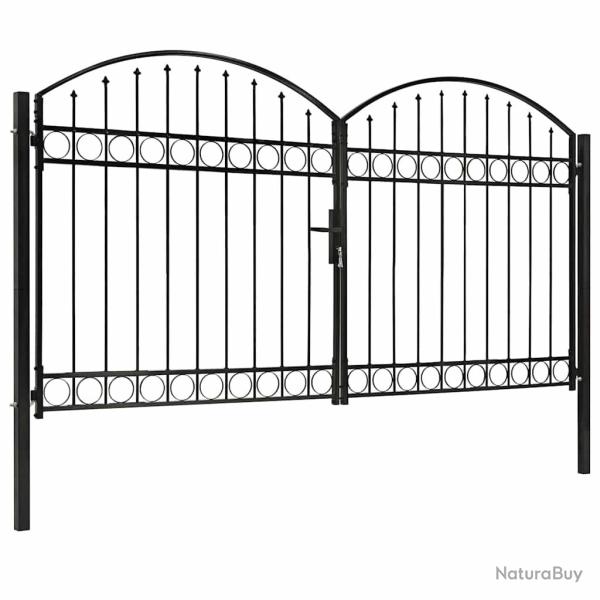 Portail de cl�ture ASSEN � double porte avec arc en acier 300 x 175 cm