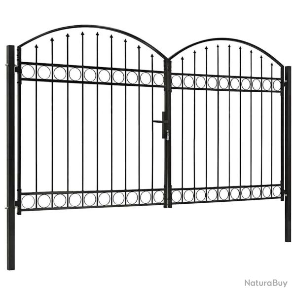 Portail de cl�ture ASSEN � double porte avec arc en haut en acier 300x200 cm