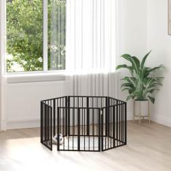 Porte pour chien 6 pcs Noir 60 x 60 cm Acier galvanis&eacute;