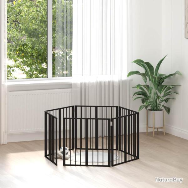 Porte pour chien 6 pcs Noir 60 x 60 cm Acier galvanis�