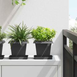 Pots de plantes 24 pcs Noir 16 x 16 x 14 cm Plastique