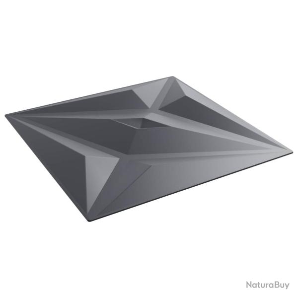 Panneaux muraux �toile 12 pcs Gris �toile 50 x 50 cm Mousse XPS