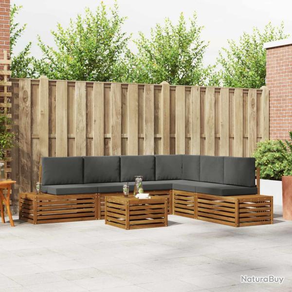 Ensemble de canap�s d'ext�rieur 7 Pi�ce Naturel et Anthracite