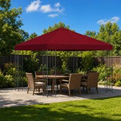 Pavillon 3 x 3 m Bordeaux Polyester et Acier 190 gsm